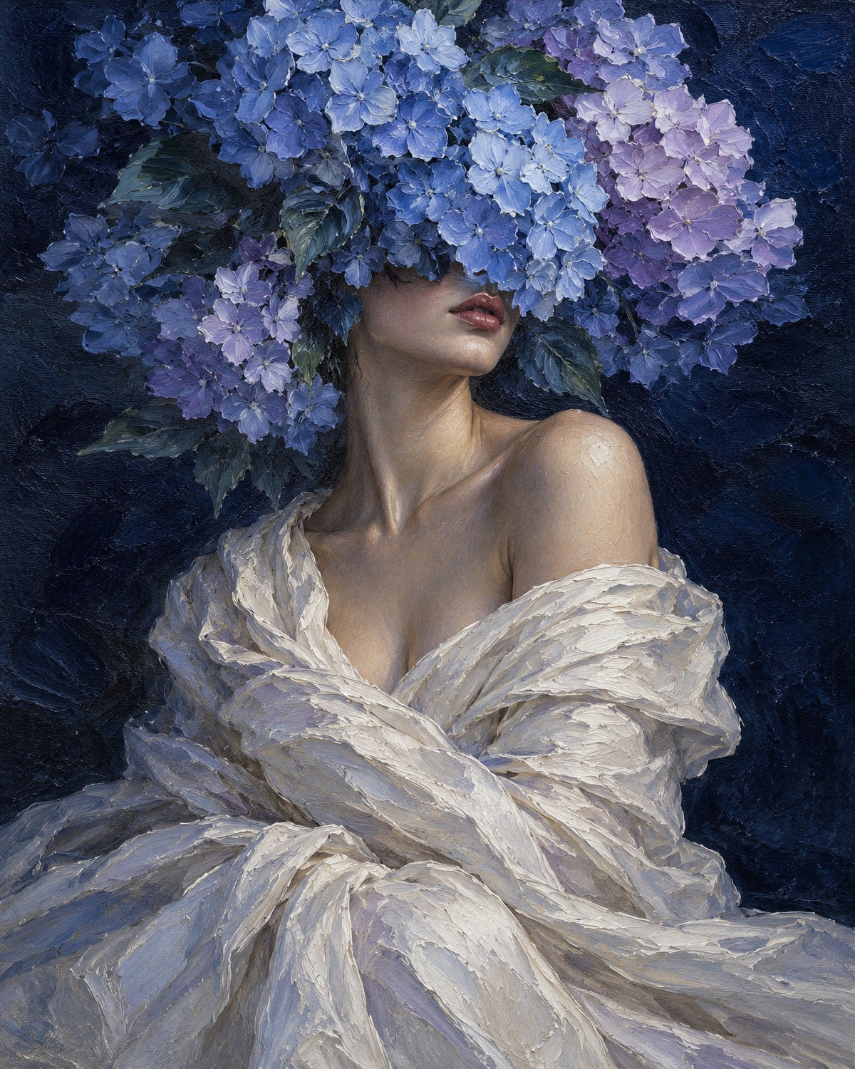 Hydrangea Blue by Delphine Arcadi, the artwork