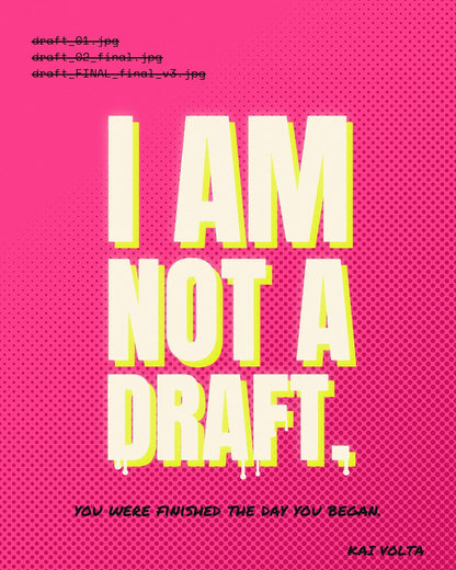 I Am Not a Draft by Kai Volta, the artwork