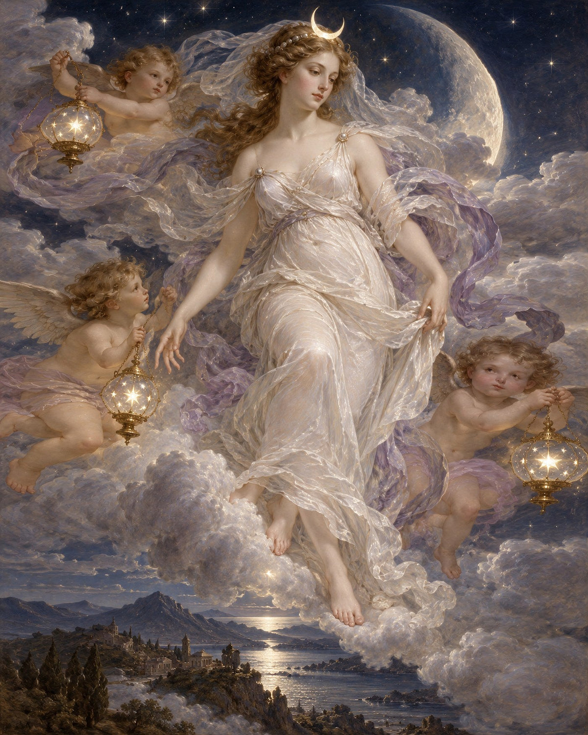 The Descent of Selene by Lorenza di Valieri, the artwork