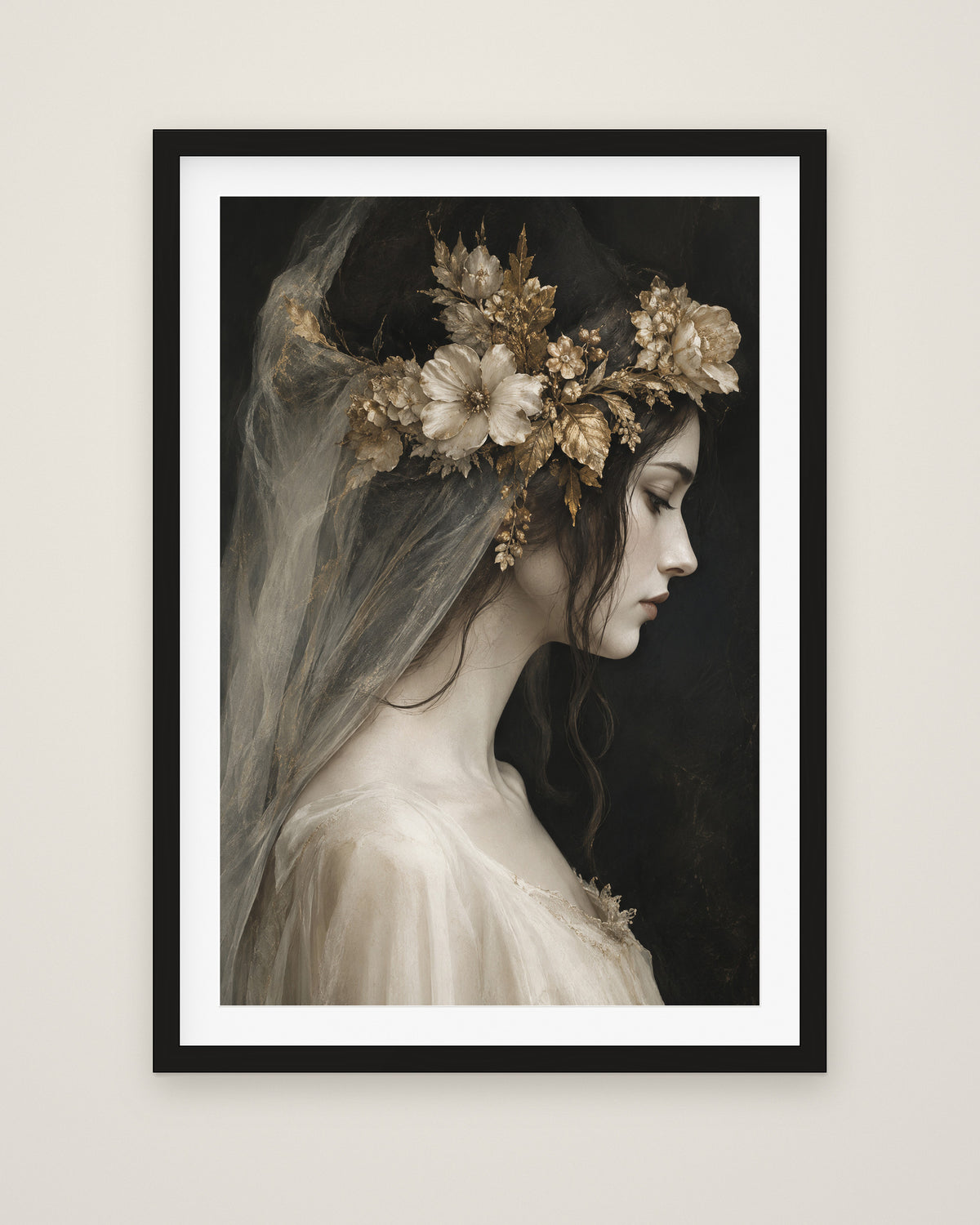 Elysian Florentia by Isadora Veyne, Museum Edition framed fine art print in a black box frame with a snow white mount