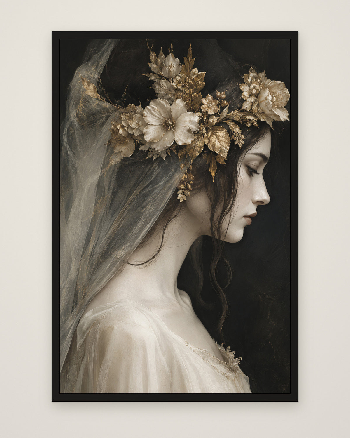 Elysian Florentia by Isadora Veyne, Museum Edition framed edge to edge in a black box frame, 60 × 90 cm and 80 × 120 cm