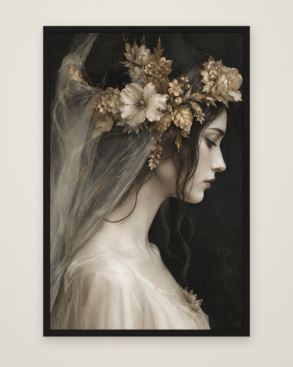 Elysian Florentia by Isadora Veyne, Museum Edition framed edge to edge in a black box frame, 60 × 90 cm and 80 × 120 cm