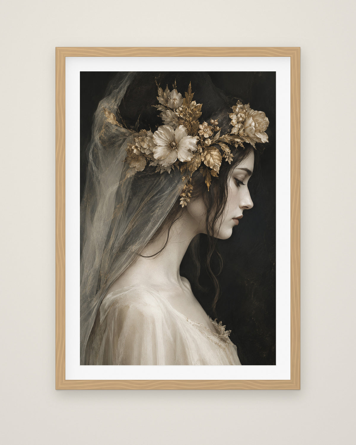 Elysian Florentia by Isadora Veyne, Museum Edition framed fine art print in a natural box frame with a snow white mount