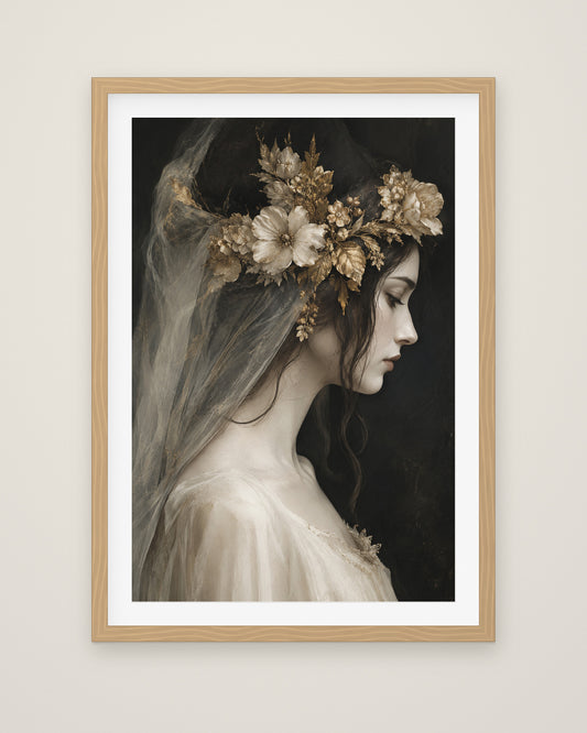 Elysian Florentia by Isadora Veyne, Museum Edition framed fine art print in a natural box frame with a snow white mount