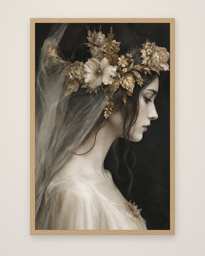 Elysian Florentia by Isadora Veyne, Museum Edition framed edge to edge in a natural box frame, 60 × 90 cm and 80 × 120 cm