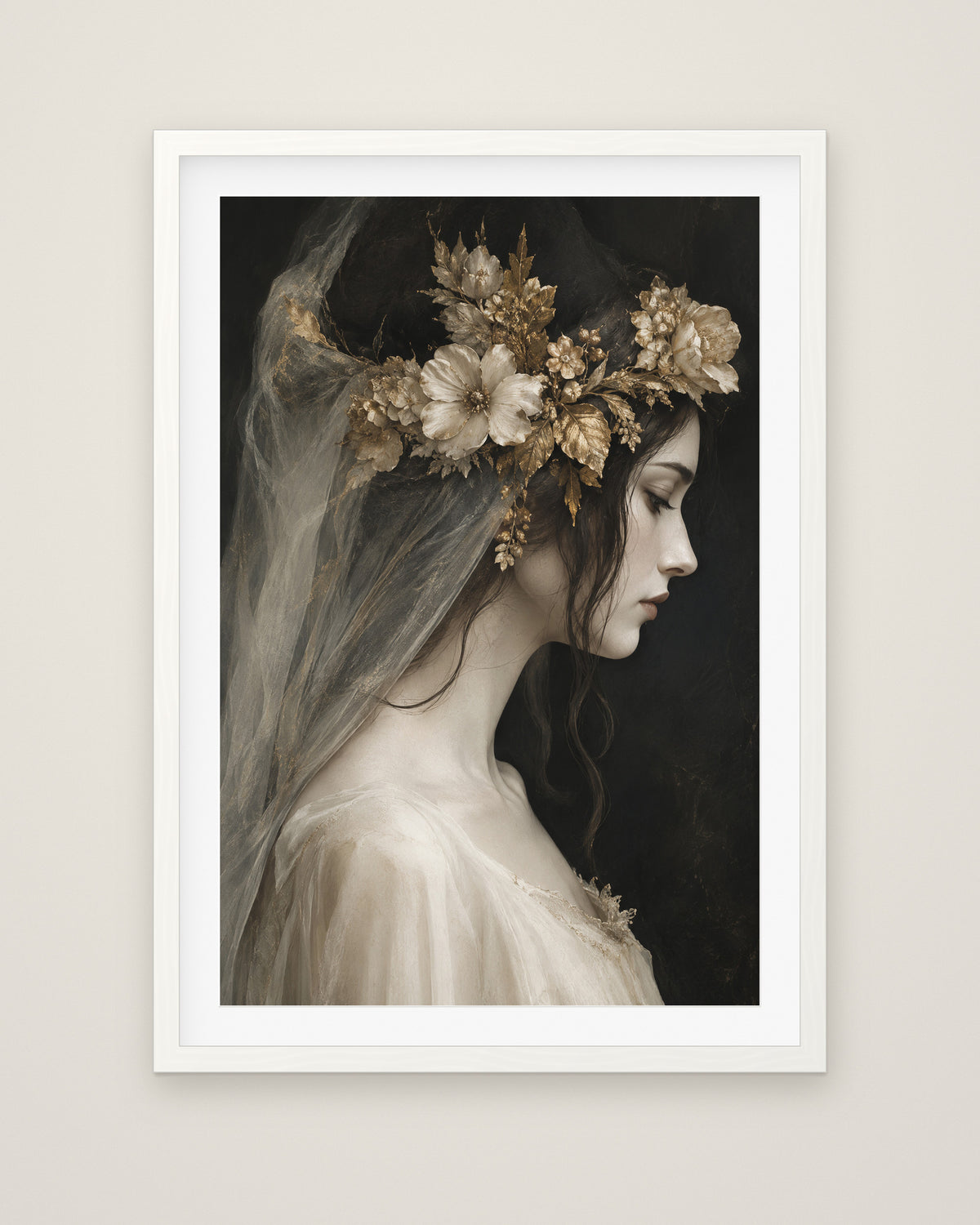 Elysian Florentia by Isadora Veyne, Museum Edition framed fine art print in a white box frame with a snow white mount