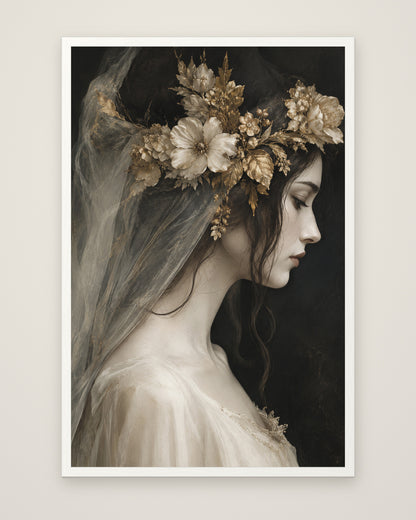 Elysian Florentia by Isadora Veyne, Museum Edition framed edge to edge in a white box frame, 60 × 90 cm and 80 × 120 cm