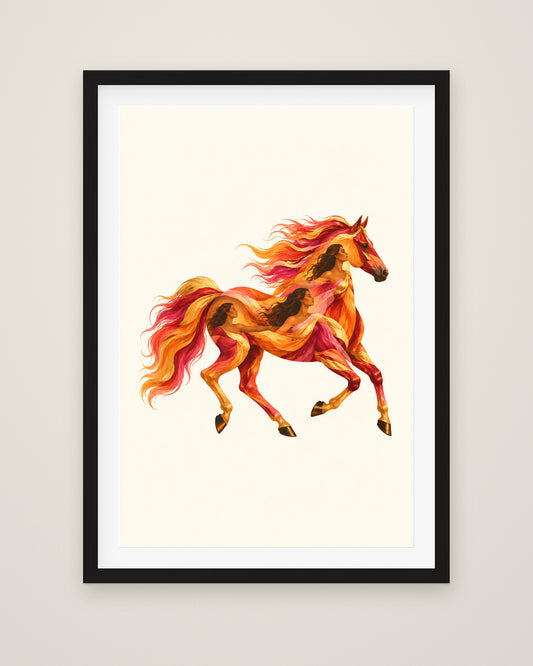 Equa Solaris by Sélène Veyra, Museum Edition framed fine art print in a black box frame with a snow white mount