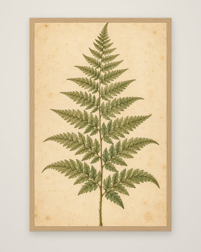 Fern Study by Clementine Hale, Museum Edition framed edge to edge in a natural box frame, 60 × 90 cm and 80 × 120 cm