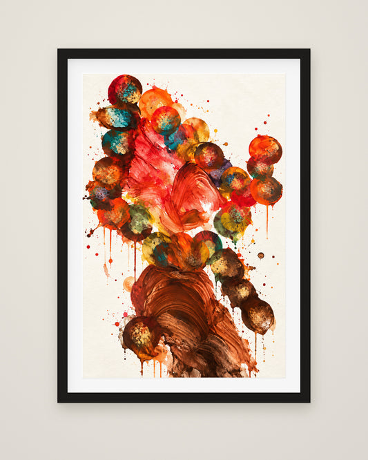 Floraison Sauvage by Roman Fontaine, Museum Edition framed fine art print in a black box frame with a snow white mount