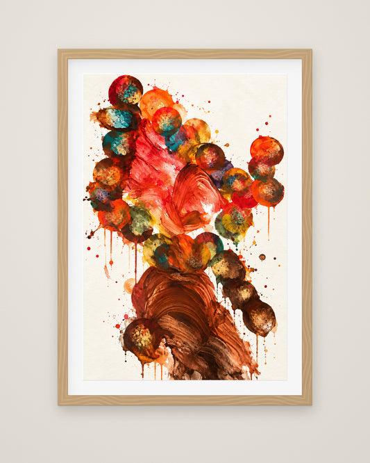 Floraison Sauvage by Roman Fontaine, Museum Edition framed fine art print in a natural box frame with a snow white mount
