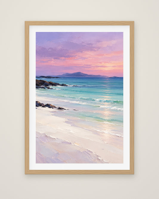 Hebridean Calm by Maren Holt, Museum Edition framed fine art print in a natural box frame with a snow white mount