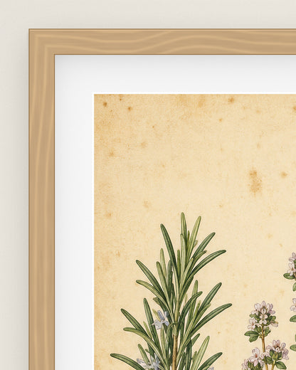 Herb Garden Study Museum Edition, close up of the box frame, bevelled mount and Hahnemühle Photo Rag paper