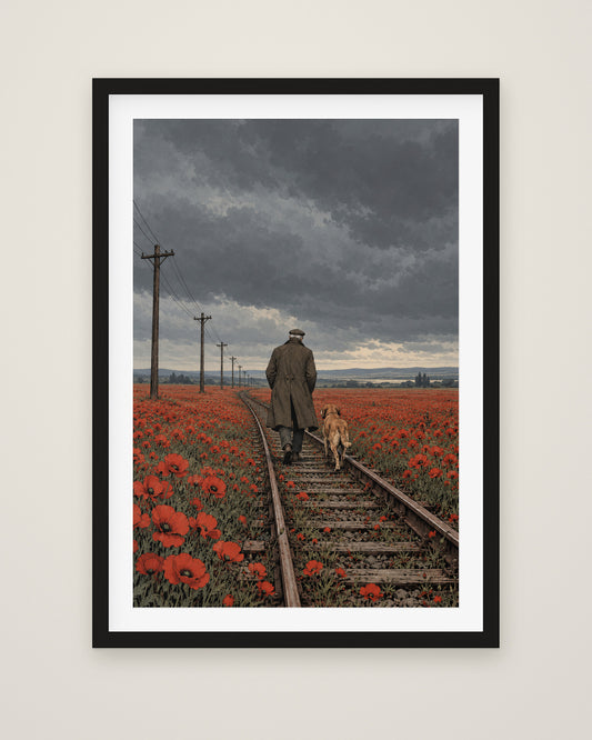Northbound by Elias Northcott, Museum Edition framed fine art print in a black box frame with a snow white mount