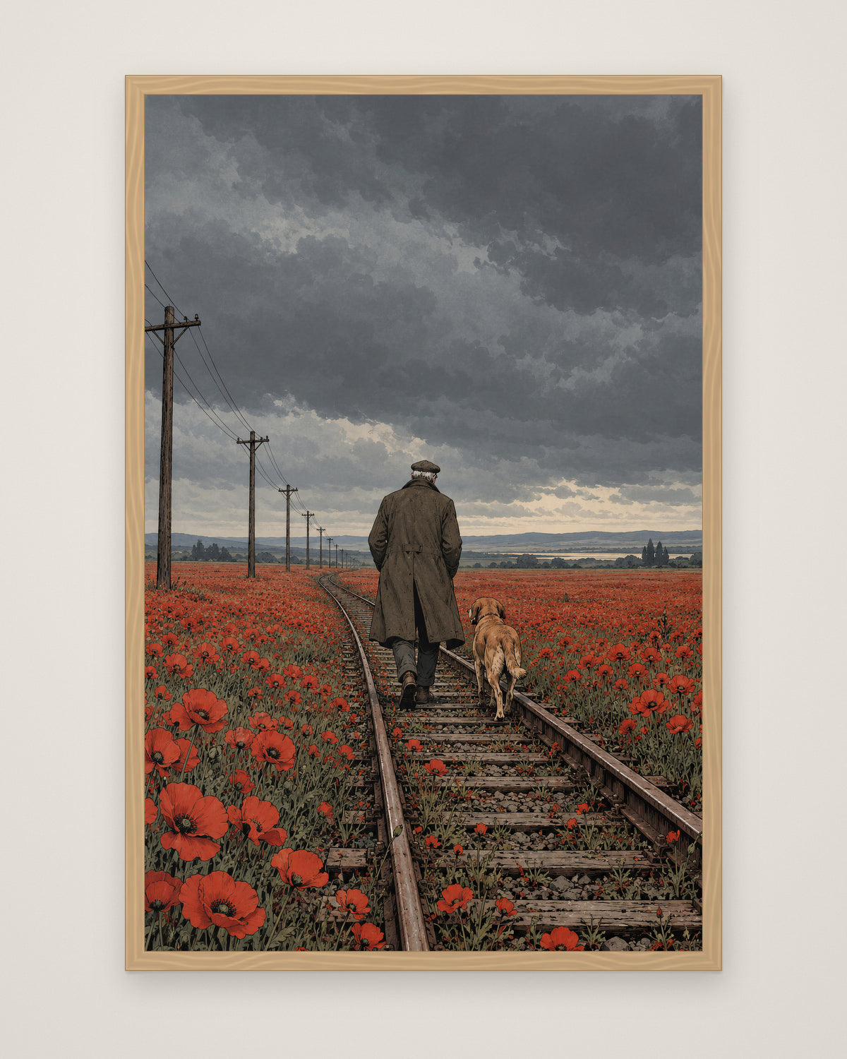 Northbound by Elias Northcott, Museum Edition framed edge to edge in a natural box frame, 60 × 90 cm and 80 × 120 cm