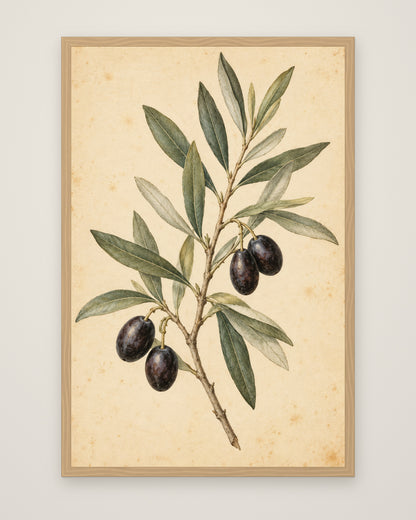 Olive Bough by Clementine Hale, Museum Edition framed edge to edge in a natural box frame, 60 × 90 cm and 80 × 120 cm
