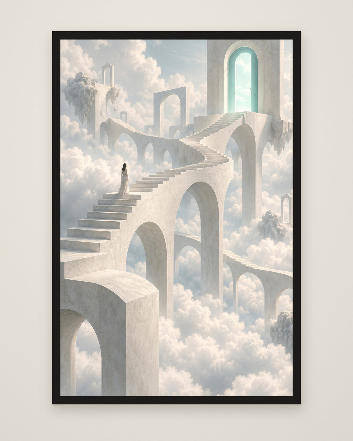 Porta Nubium by Lucien Arvaux, Museum Edition framed edge to edge in a black box frame, 60 × 90 cm and 80 × 120 cm