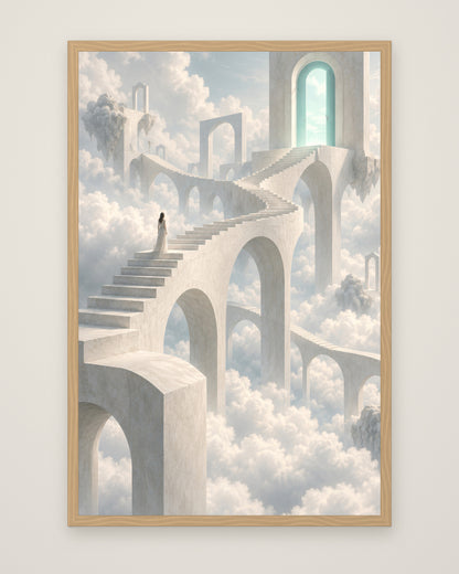 Porta Nubium by Lucien Arvaux, Museum Edition framed edge to edge in a natural box frame, 60 × 90 cm and 80 × 120 cm