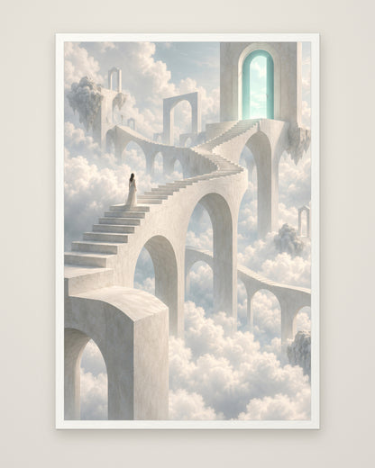 Porta Nubium by Lucien Arvaux, Museum Edition framed edge to edge in a white box frame, 60 × 90 cm and 80 × 120 cm