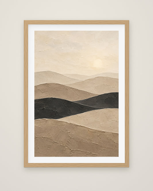 Quiet Hills by Mila Sorel, Museum Edition framed fine art print in a natural box frame with a snow white mount