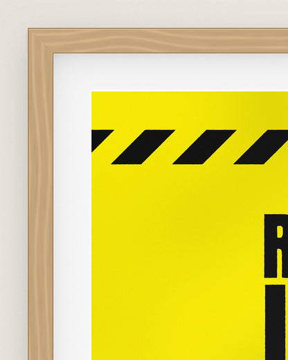 Ready Is a Myth Museum Edition, close up of the box frame, bevelled mount and Hahnemühle Photo Rag paper