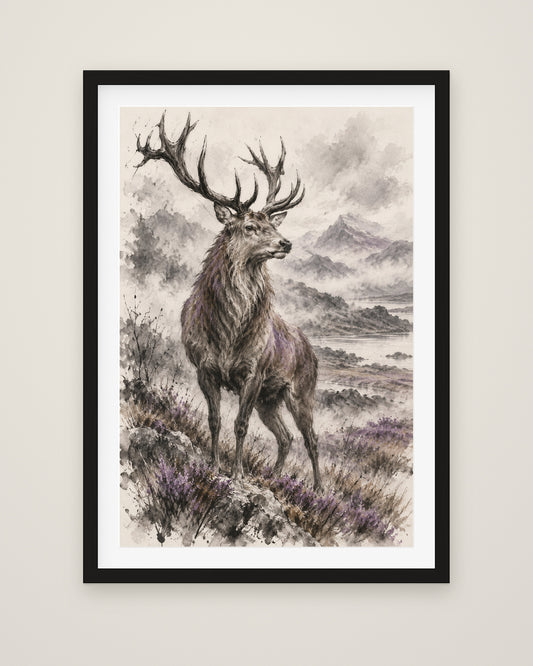 Rex Montium by Cassian Rooke, Museum Edition framed fine art print in a black box frame with a snow white mount