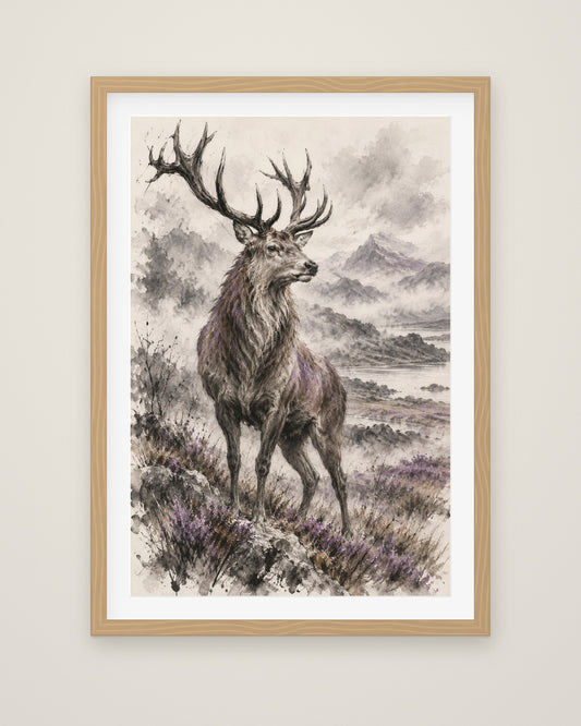 Rex Montium by Cassian Rooke, Museum Edition framed fine art print in a natural box frame with a snow white mount