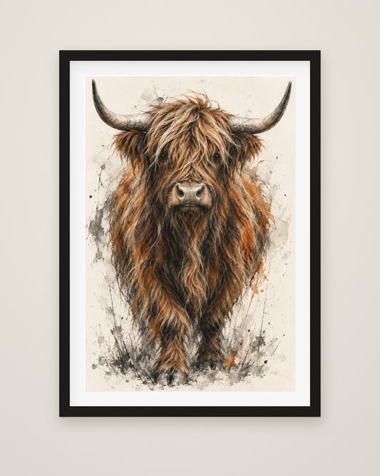 Sienna Caledonia by Cassian Rooke, Museum Edition framed fine art print in a black box frame with a snow white mount