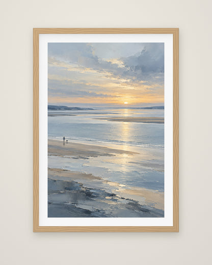 Silver Estuary by Maren Holt, Museum Edition framed fine art print in a natural box frame with a snow white mount