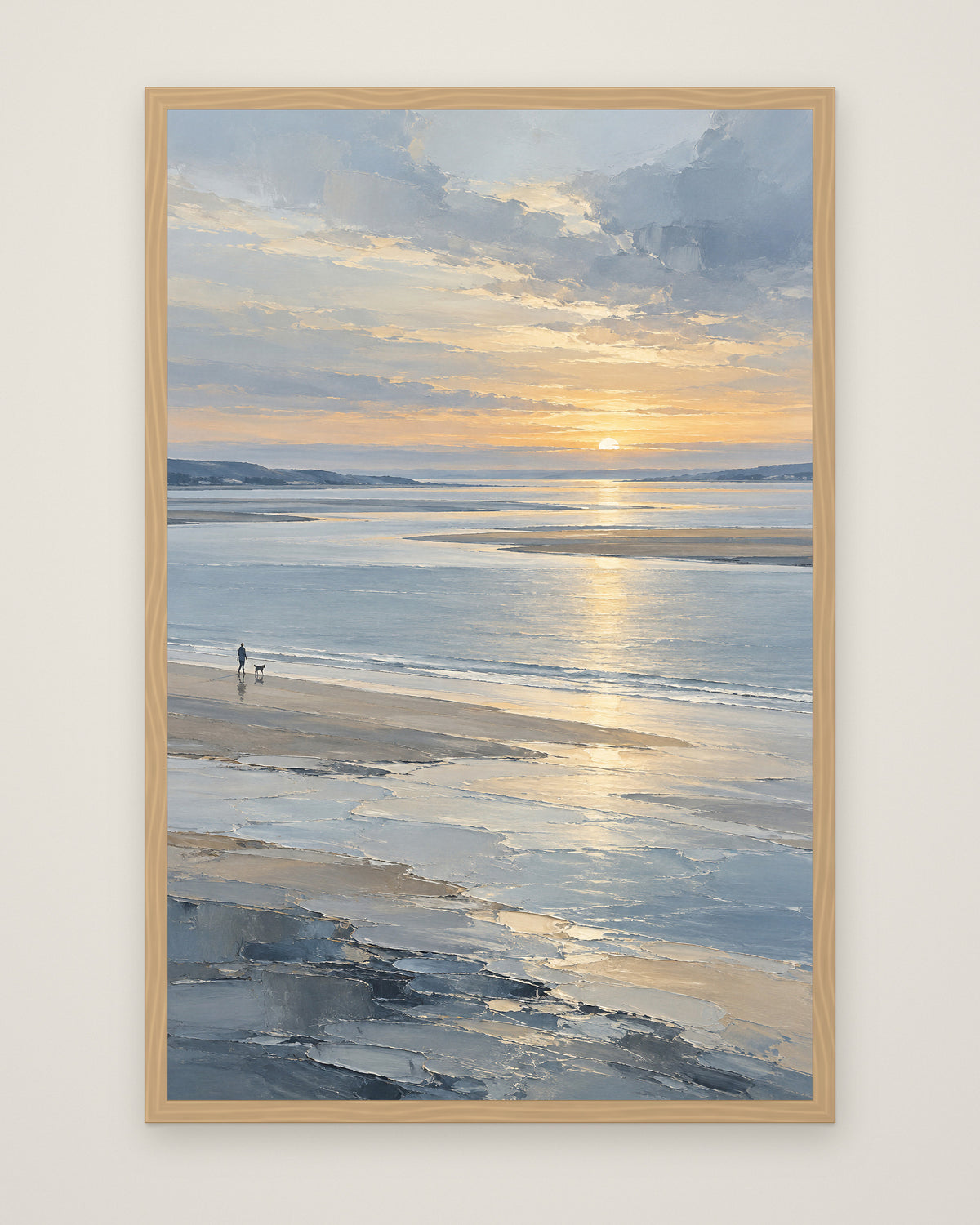 Silver Estuary by Maren Holt, Museum Edition framed edge to edge in a natural box frame, 60 × 90 cm and 80 × 120 cm