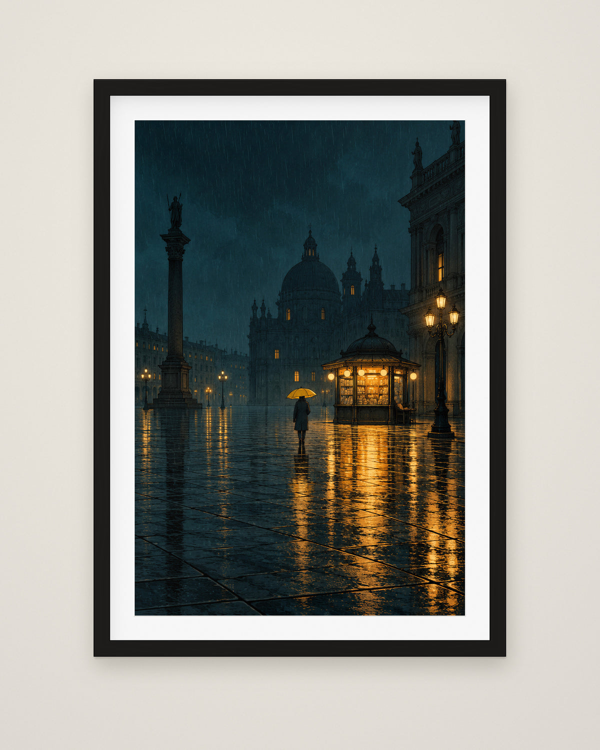 Small Hours by Elias Northcott, Museum Edition framed fine art print in a black box frame with a snow white mount