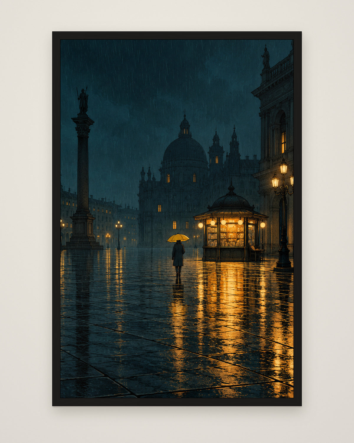 Small Hours by Elias Northcott, Museum Edition framed edge to edge in a black box frame, 60 × 90 cm and 80 × 120 cm
