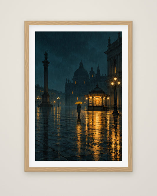 Small Hours by Elias Northcott, Museum Edition framed fine art print in a natural box frame with a snow white mount