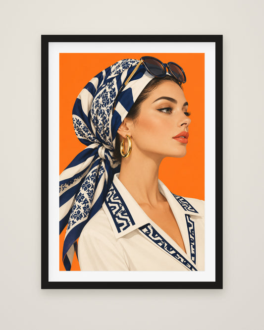 Tangerine Hour by Kira Valen, Museum Edition framed fine art print in a black box frame with a snow white mount