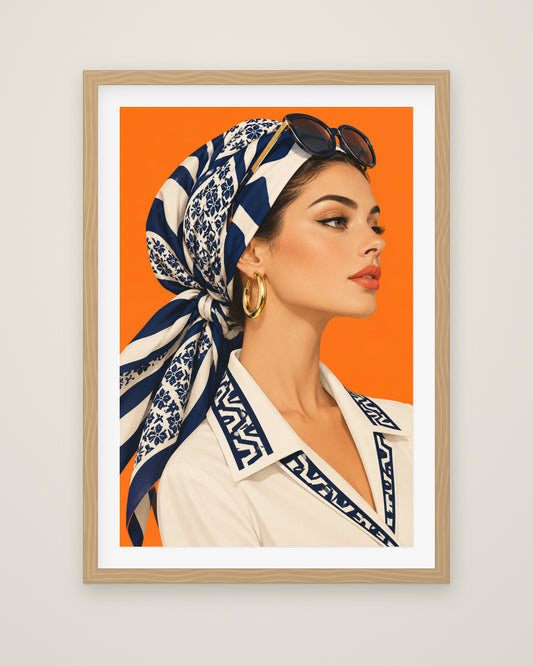 Tangerine Hour by Kira Valen, Museum Edition framed fine art print in a natural box frame with a snow white mount