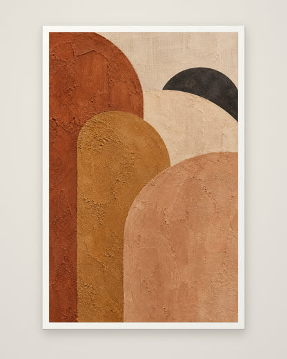 Terra Arch by Mila Sorel, Museum Edition framed edge to edge in a white box frame, 60 × 90 cm and 80 × 120 cm