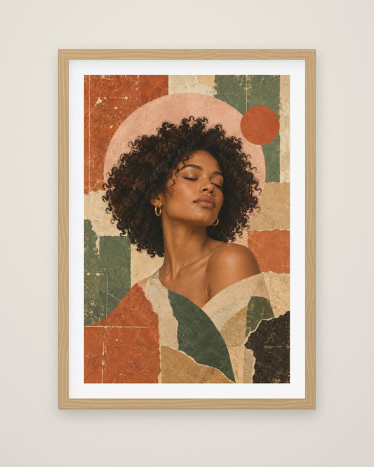 Terracotta Calm by Margot Lisle, Museum Edition framed fine art print in a natural box frame with a snow white mount