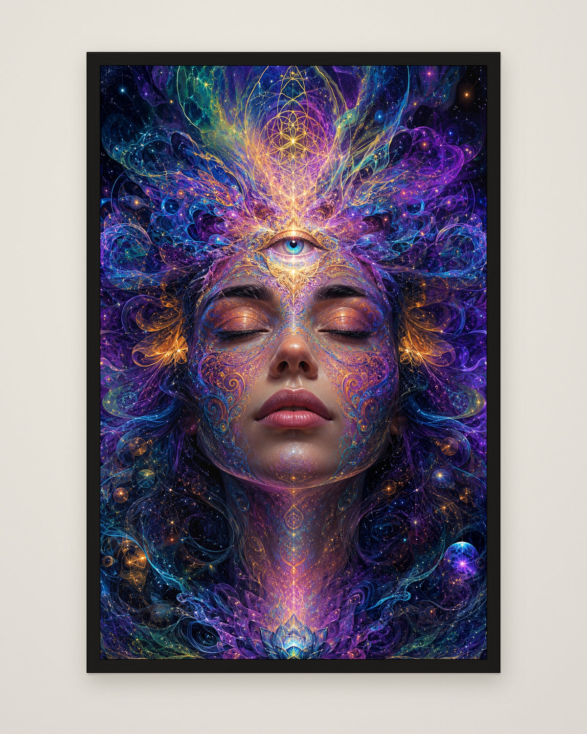 The Inner Cosmos by Aurelia Voss, Museum Edition framed edge to edge in a black box frame, 60 × 90 cm and 80 × 120 cm