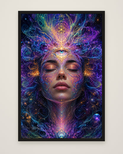 The Inner Cosmos by Aurelia Voss, Museum Edition framed edge to edge in a black box frame, 60 × 90 cm and 80 × 120 cm