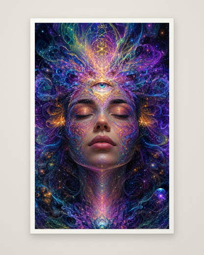 The Inner Cosmos by Aurelia Voss, Museum Edition framed edge to edge in a white box frame, 60 × 90 cm and 80 × 120 cm