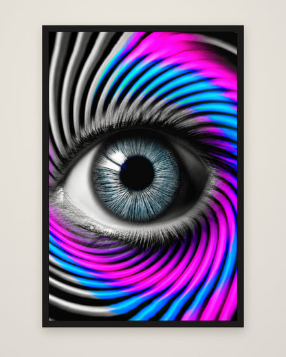 The Perception Vortex by Nova Vale, Museum Edition framed edge to edge in a black box frame, 60 × 90 cm and 80 × 120 cm