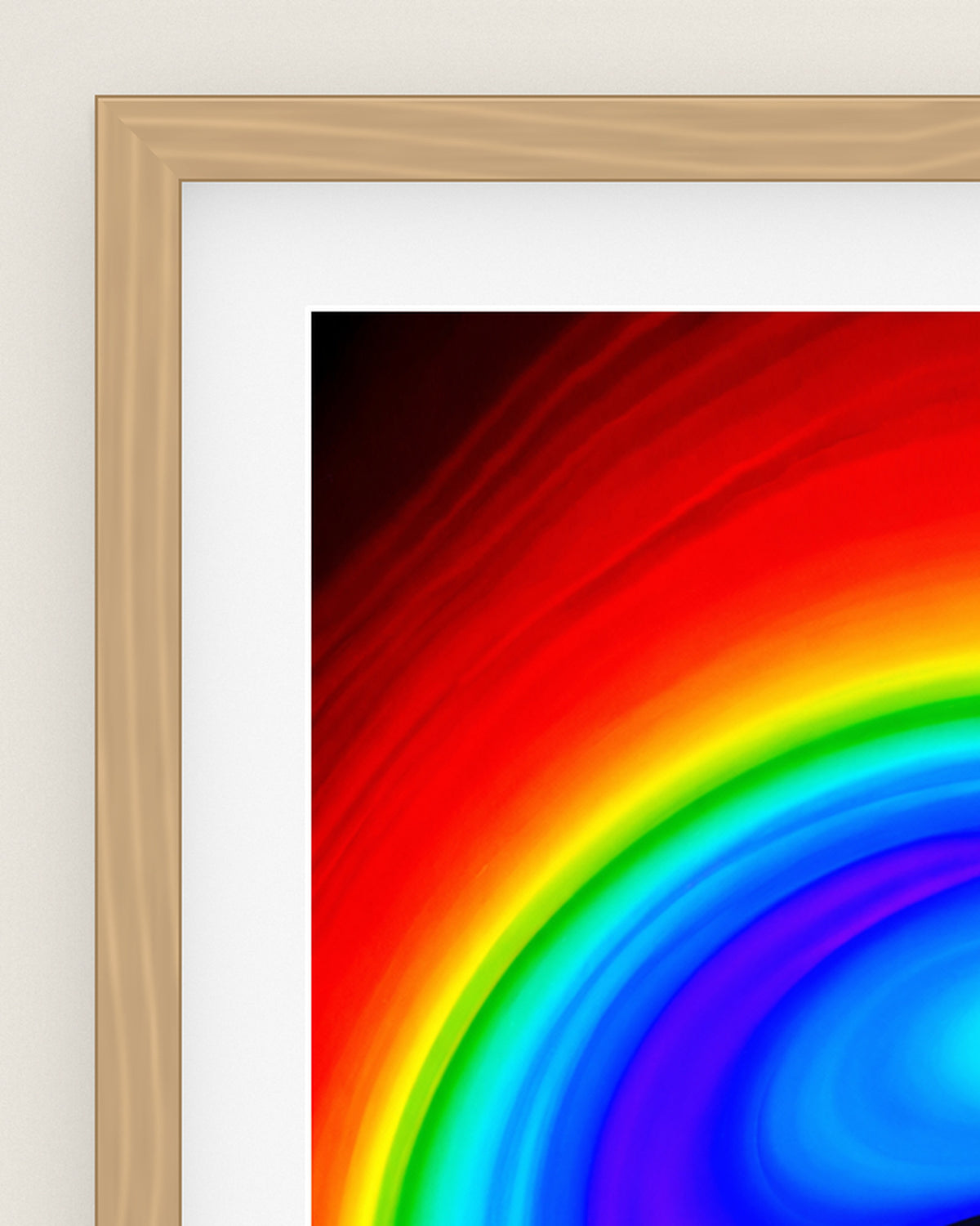 The Spectrum Within Museum Edition, close up of the box frame, bevelled mount and Hahnemühle Photo Rag paper