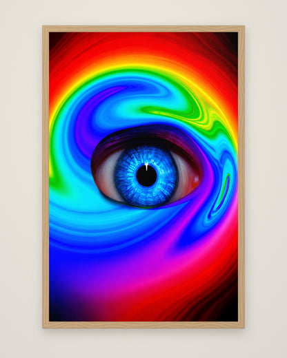 The Spectrum Within by Nova Vale, Museum Edition framed edge to edge in a natural box frame, 60 × 90 cm and 80 × 120 cm