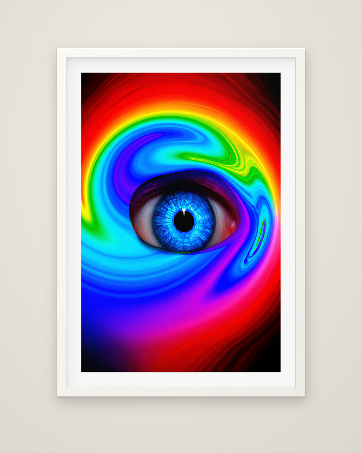 The Spectrum Within by Nova Vale, Museum Edition framed fine art print in a white box frame with a snow white mount