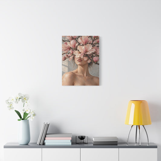 Magnolia Silence frameless canvas in a room