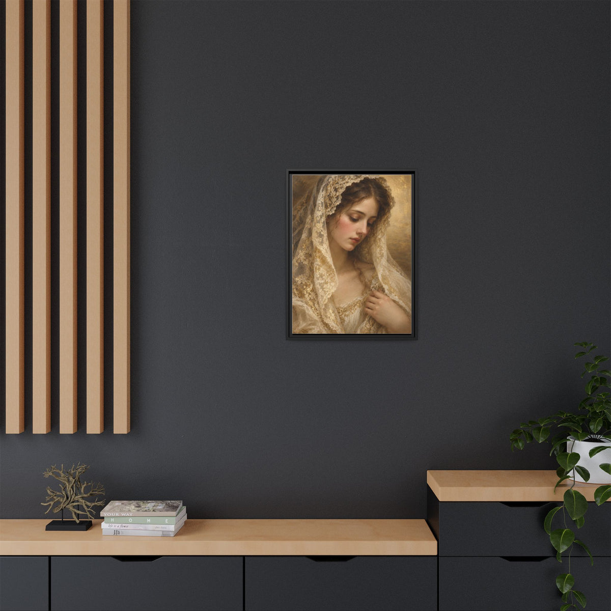 Dama di Pizzo framed canvas styled interior