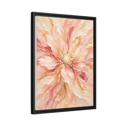 Blush Bloom framed canvas side view