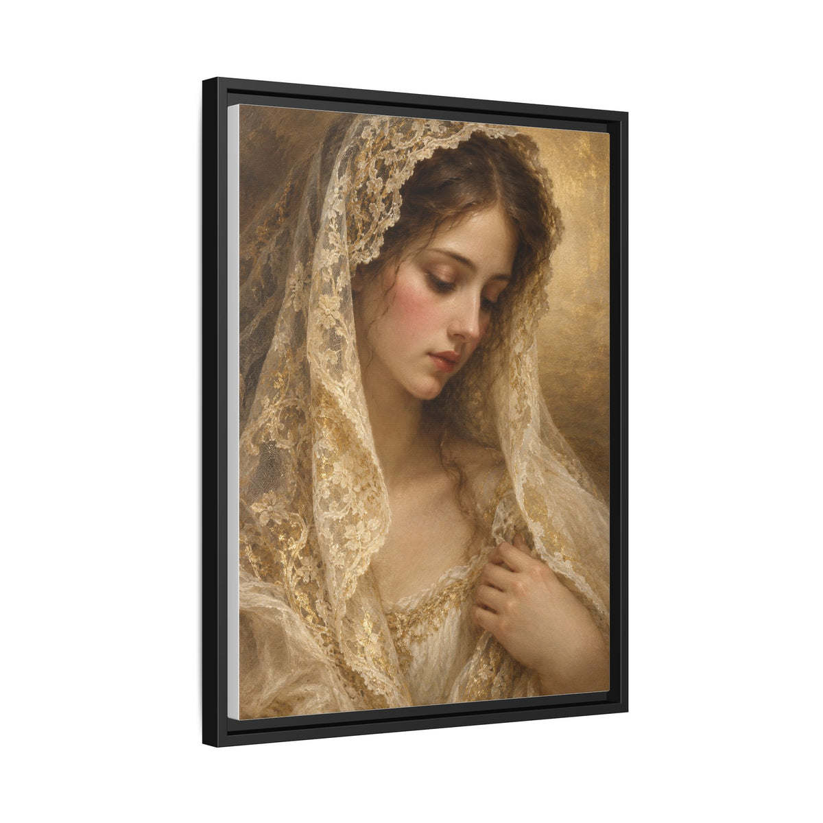 Dama di Pizzo framed canvas side view