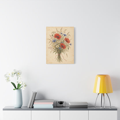 Wildflower Posy frameless canvas in a room