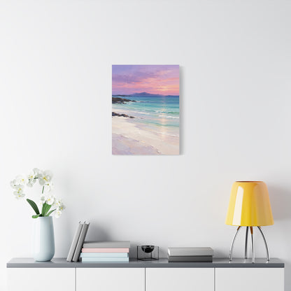 Hebridean Calm frameless canvas in a room